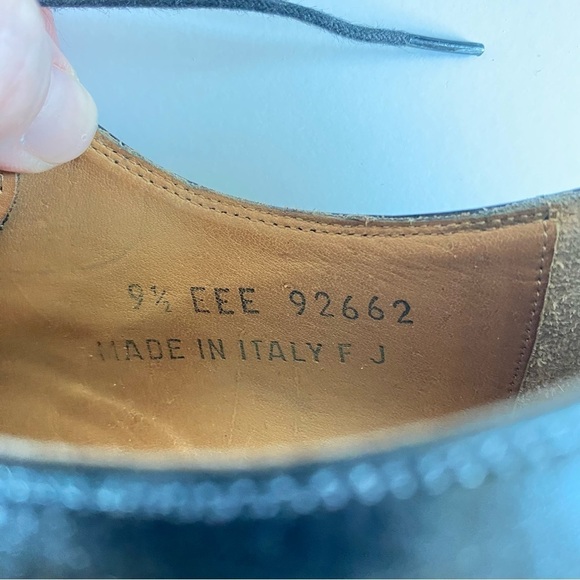 FLORSHEIM Imperial 92662 Triple Wide Derby Black VTG Italy Dress Shoes 9.5 EEE - Picture 2 of 13